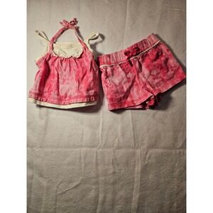 Baby Q Pink Tie Dye 2 Piece Camisole and Shorts Set 12M